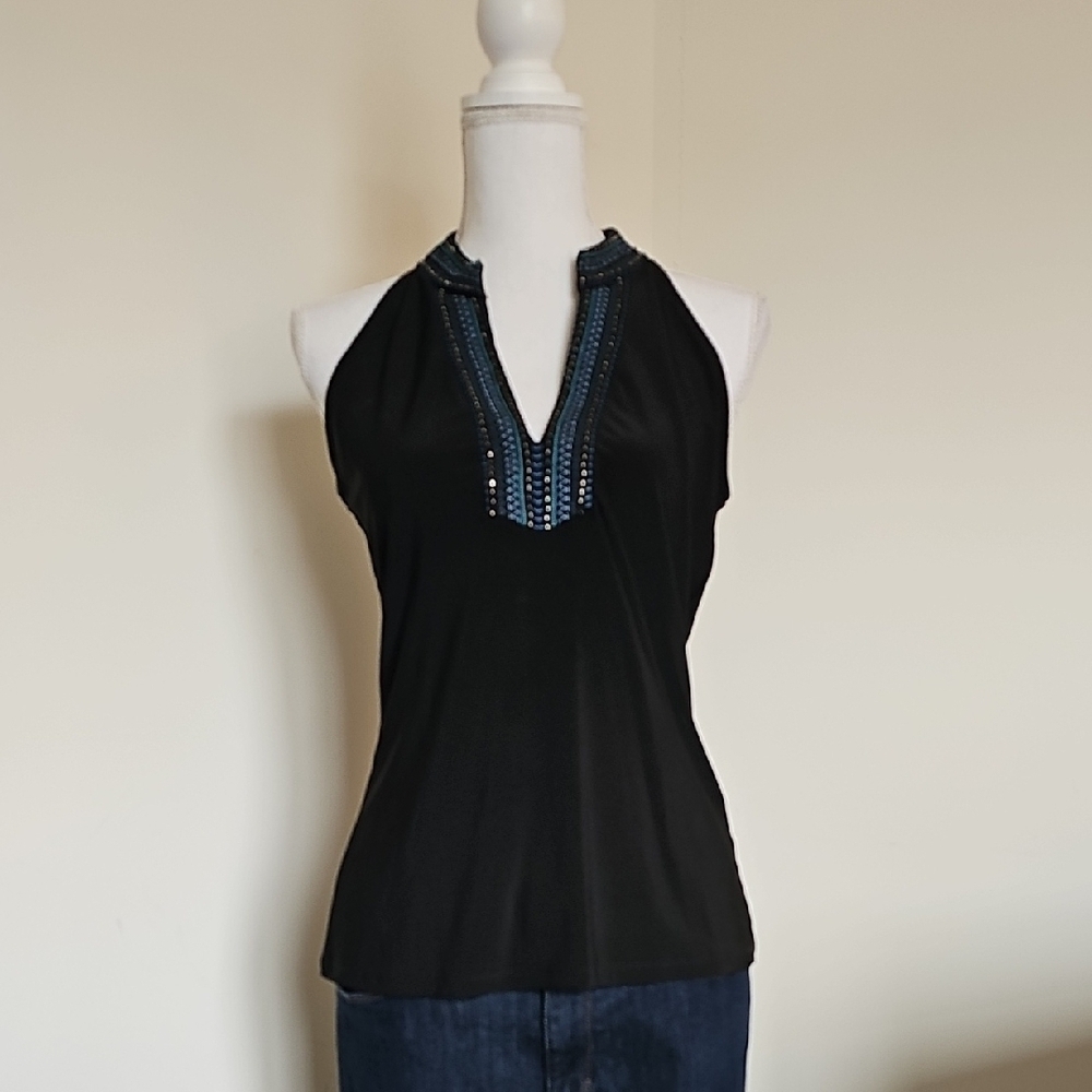 WHBM Elegant Black Sleeveless Top